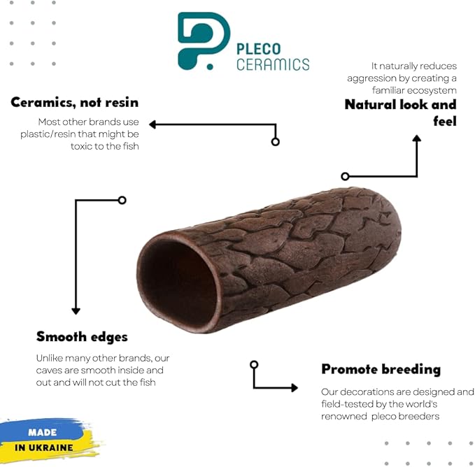 Plecoceramics Aquarium pleco breeding cave Fish Tank Decorations Small Size (1 pcs)