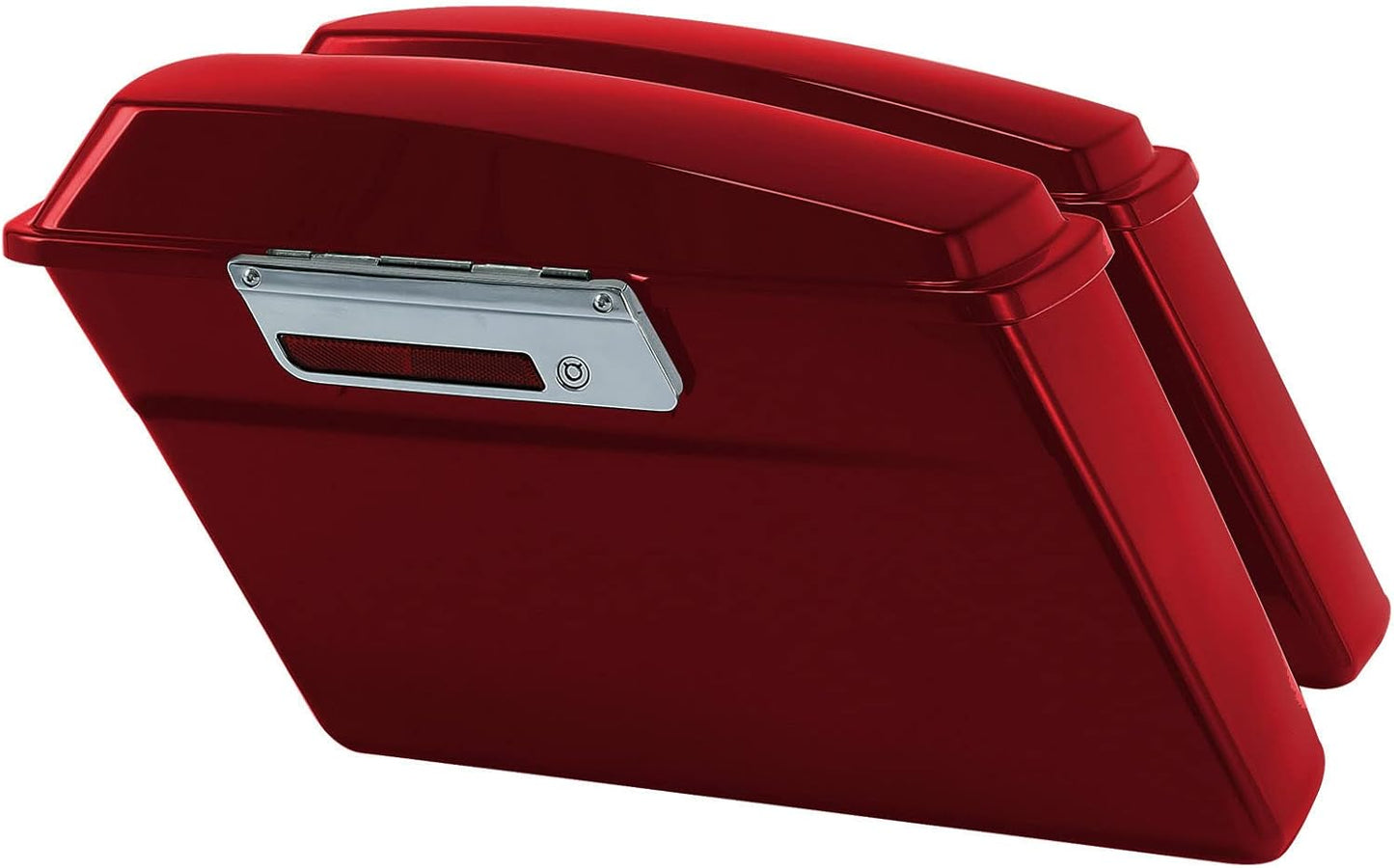 XFMT Red Hard Saddlebags Saddle Bags Trunk W/Chrome Conversion Brackets For Harley Softail Heritage Classic Deluxe 1984-2017