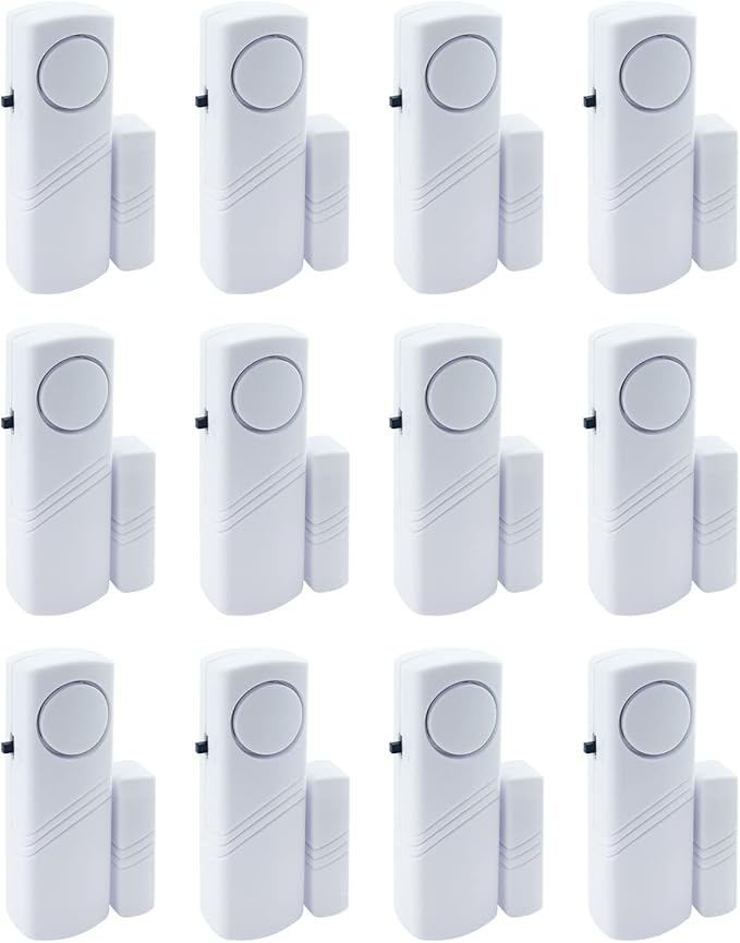 Door Window Alarm, 90DB Door Alarms for Kids Safety, Door Window Burglar Alarm-Window Pool Alarms for Home (12 Pack)