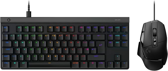 Logitech G502 X Wired Gaming Mouse + G515 TKL Wireless Gaming Keyboard (Tactile) Bundle: Black