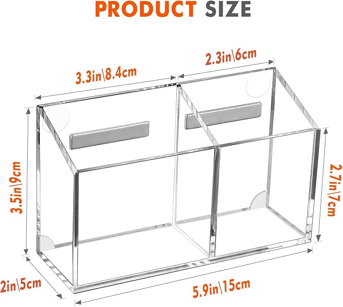 BEYGORM Magnetic Dry Erase Marker Holder for Whiteboard & Refrigerator | Non-slip Acrylic Pen Holder for Classroom, Fridge Magnet, Locker Organizer Accessories, Teacher & School Supplies(Clear)