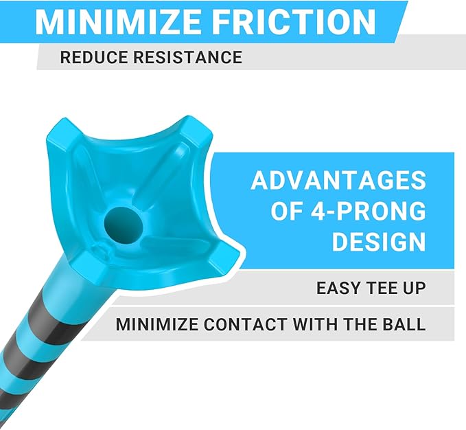 Professional Plastic Golf Tees 100 Pack (3-1/4" or 2-3/4"), Enhanced Durability & Stability, Engineered to Minimize Friction and Side Spin