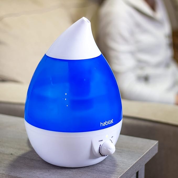 Habitat Cool Mist Ultrasonic Humidifier with Large 2.5L Tank, Whisper Quiet Humidifier with LED Light for Bedroom, 24 Hours of Continuous Mist, Blue (Pack of 12)