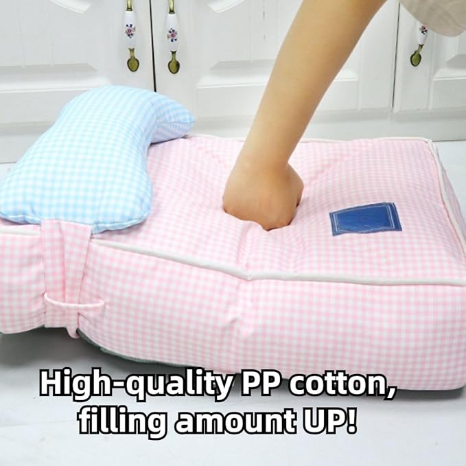 Dog Bed for Small Dogs, Dog Mattress with Pillow for Crate Kennel, Sofa Dog Bed, Super Soft Pet Bed for Medium, Small Dogs Breeds,Pet Bed Puppy Bed,Beds & Furniture (Blue,Large)