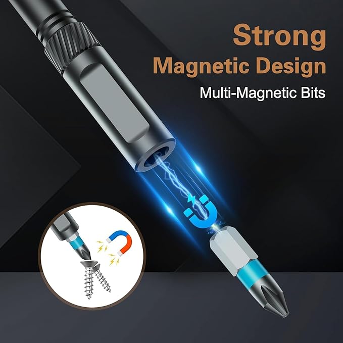 Ratchet Magetic Screwdriver Set: S2 Steel Precision Screwdriver Set - Removable Self Assembly Screwdriver Kit for Furniture Assembly and Repair - Gift for DIYer