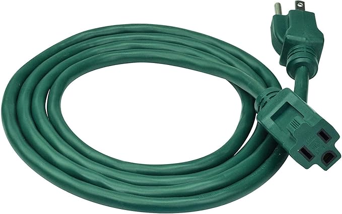 Clear Power 16 Gauge 3Prong Cords (16/3-3 Prong Grounded Plug, Green, 6 ft)