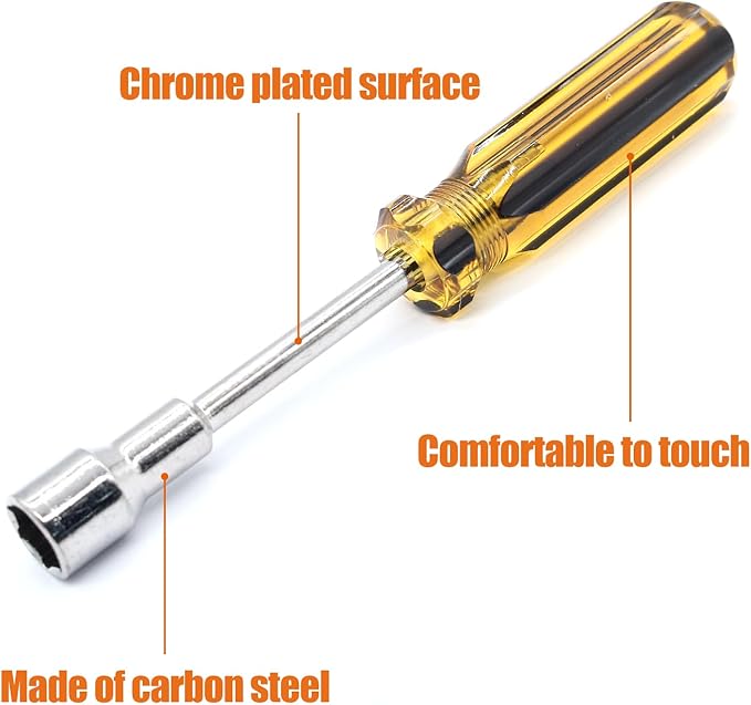 2Pcs 13mm Socket Wrench Screwdriver, Hexagon Nut Driver with Steel Cushion Grip for Easy Hand-Making and Repair Projects