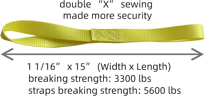 Ratchet Tie Down Straps Heavy Duty (4PK) 1 inch x 15 ft x 3,300 lbs Breaking Strength for ATV, UTV, Motorcycle and Trailer