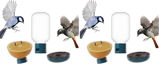 Birdbuddy 3-in-1 Nutrition Set - Outdoor Bird Accessories with Water Fountain, Fruit Spike & Jelly Tray Feeder - Durable, Easy Attachment for Bird House (Pack of 2)