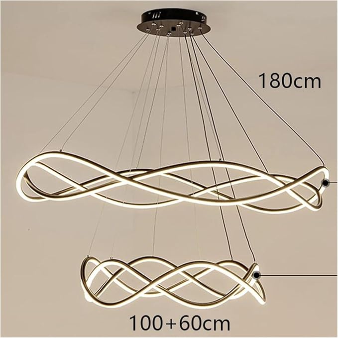 Modern Home Decor Led Lights Pendant Light Lamps for Living Room Chandeliers for Dining Hanging Indoor Lighting,Modern LED Chandelier(RC Remote dimming,Gold-D80 50cm)