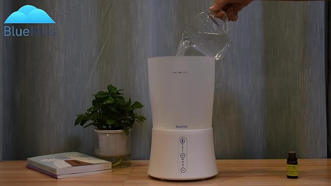 BlueHills Premium Large 2000 ML and 1000 ML XL Essential Oil Diffusers Humidifier Combo Set of 2 for Large Room Home with Décor LED Lights Great Gift – Value Pack of White