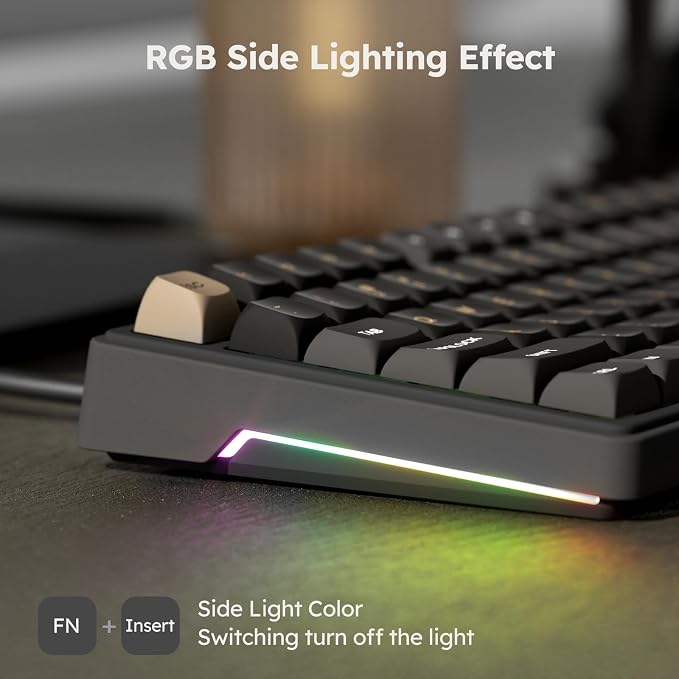 RK ROYAL KLUDGE R87 Pro Wired Mechanical Keyboard with Hot Swappable Knob 75% Creamy Gaming Keyboard 88 Keys TKL Gasket Mounted RGB Backlit with QMK/VIA, MDA Profile, Linear Creamy Switch, Black