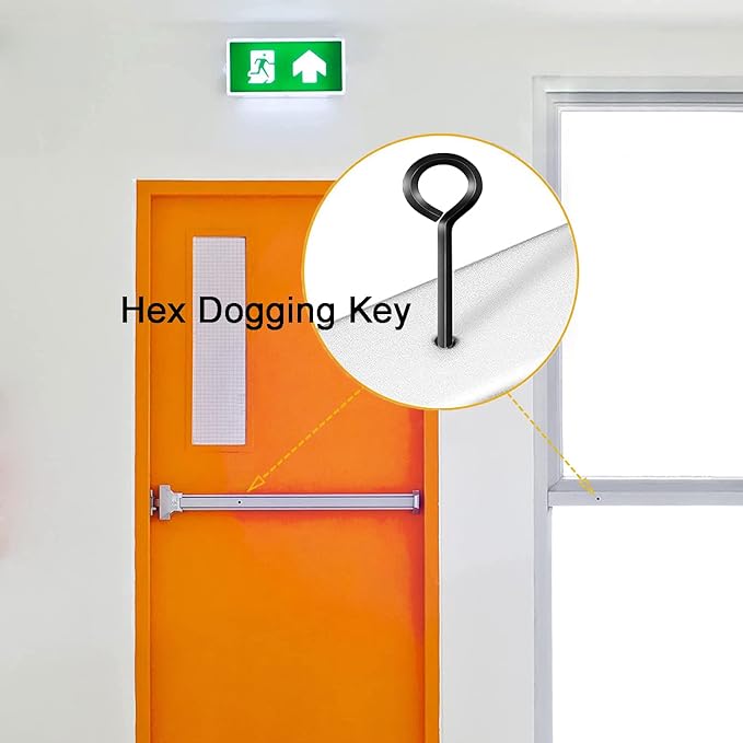 1/8” Standard Hex Dogging Key with Full Loop, Key-Ring Style Dogging Key Set 1/8 Allen Wrench Key for Push Bar Door Panic Bars, Security Door Exit Devices,Solid Metal,10 Pack(Small,black)