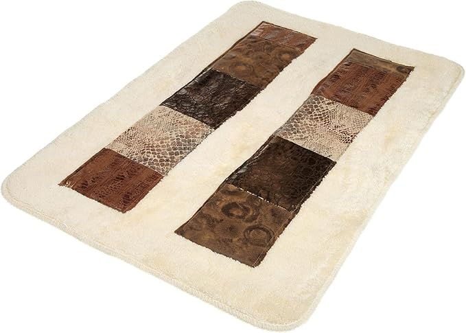 Zahari Home Zambia Animal Print Bathroom Rug Classic Luxury Bath Rug Contemporary Decor Beautiful Shower Mat Unique Design Stylish Bathroom Rug Bath Shower Tub Decor Western Country