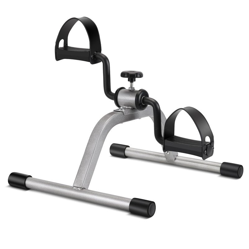 RYGEO Pedal Exerciser Mini Exercise Bike for Leg and Arm Recovery Exercise Lightweight and Portable Floor Bike(Silver)