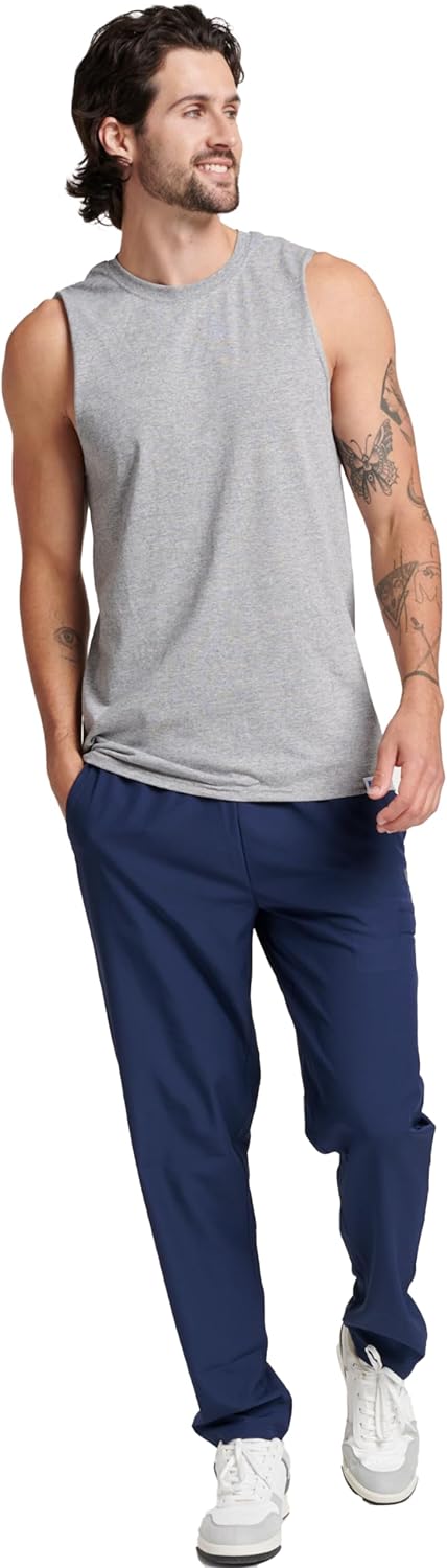Russell Athletic Men's Sleeveless Muscle Shirts - Moisture-Wicking Cotton Blend | UPF 30+, Sizes S-4X