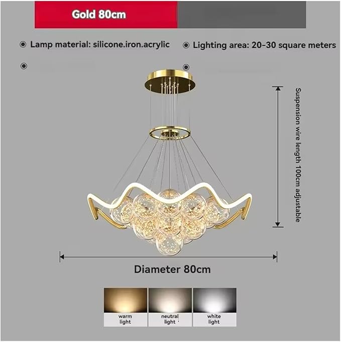 Modern Living Room Warm Bedroom Dining Room Chaner Led Indoor Lighting Nordic Creative Decorative Bright Lamps,Modern (3Color Dimmable D80cm)