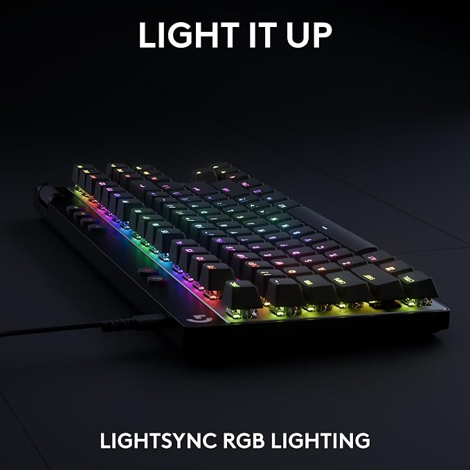 Logitech G PRO X TKL Rapid Tenkeyless Gaming Keyboard (Hall-Effect) - Black | Hall-Effect Magnetic Analog Switches with Rapid Trigger, Lightsync RGB, Detachable USB-C Cable, Volume Roller & Media Buttons