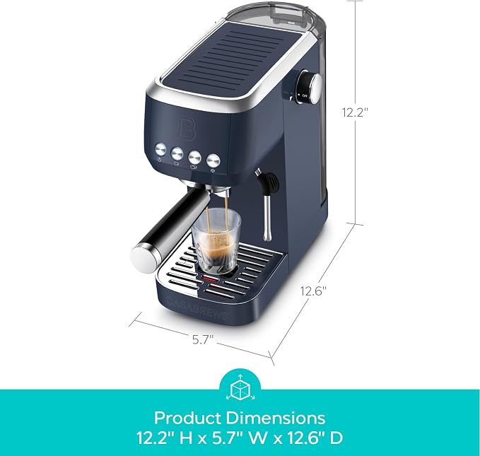 CASABREWS 3700 Essential Espresso Machine, Stainless Steel Espresso Maker | 20-Bar Italian Pump, Powerful Steam Wand, 43.9oz Removable Water Tank, Compact Espresso Maker for Home, Cappuccino & Latte