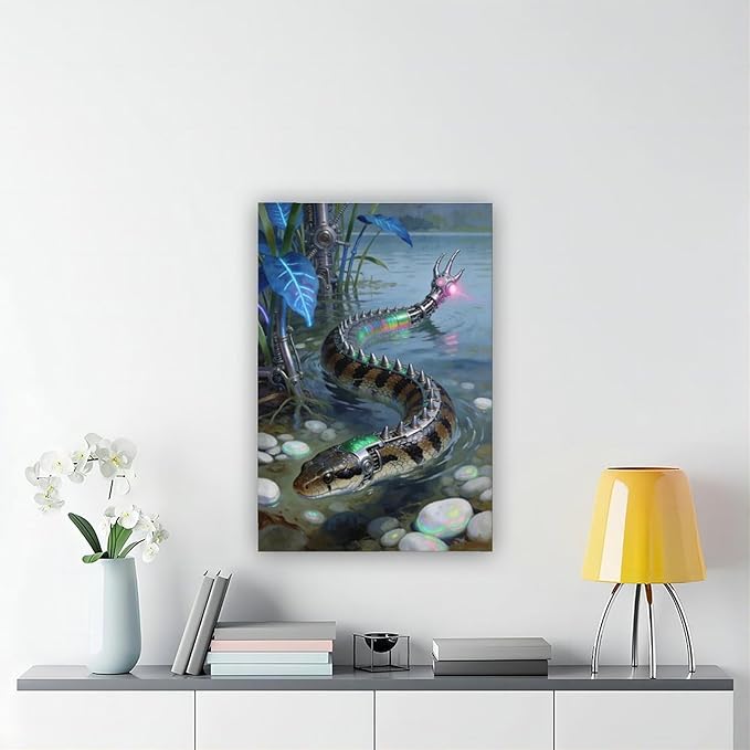 Framed Futuristic Nature Wall Art for Modern Living Room Creative Sci Fi Style Interior Decor 24x36inch(60x90cm)