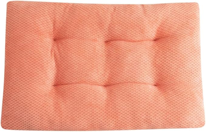 Washable Dog Bed for Large Breeds, Extra Cushioned Crate Mattress with Removable Fluffy Cover, Non-Slip Orthopedic Pet Pad, Machine Washable Kennel Mat(Pink,XXXL)