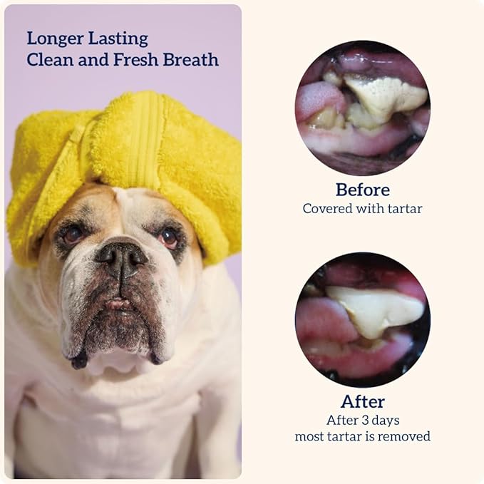 Groovies Flexible Dog Dental Chews with Patented DentalFit Technology to Help Support Tartar Control & Fresh Breath, Large Dog Chews for 25-50 lb Dogs, USA Manufactured Oral Care, 6 Chews