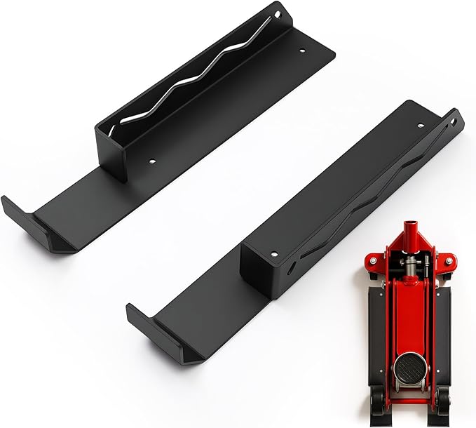 Floor Jack Stand Wall Mount Hydraulic Trolley Jack Holder Rack Organizer for Enclosed Race Trailer Accessories Tool Storage, No Screws