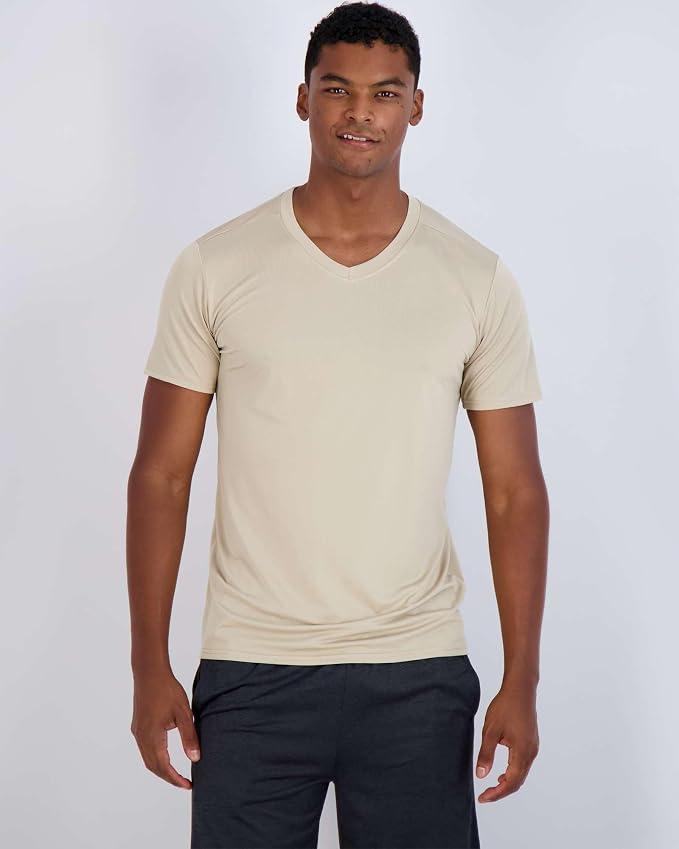 5 Pack Men's Dry Fit V Neck Gym Workout T Shirts Athletic Moisture Wicking | Cooling, Quick Dry, Breathable, Short Sleeve, Exercise, Cycling, Sports, Outdoor, Fitness, Golf, Crossfit, Hiking, Tennis