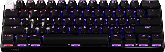 Logitech G PRO X 60% Wireless Gaming Keyboard (Tactile Optical) - Black | Lightspeed, ultra-compact TKL 60% mechanical, for Windows PC, LIGHTSYNC RGB, dual-shot PBT keycaps, optical switches