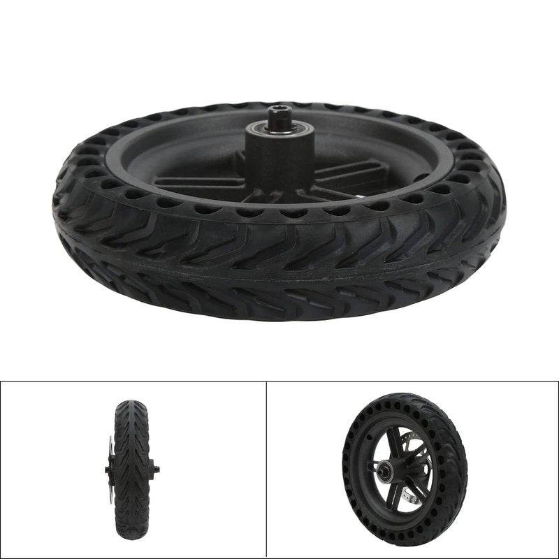 POENVFPO Electric Scooter Rear Tire, 8.5 Inch Rear Solid Tire Wheel Hub 110mm Brake Disk Electric Scooter Upgrade Parts Assembly Set