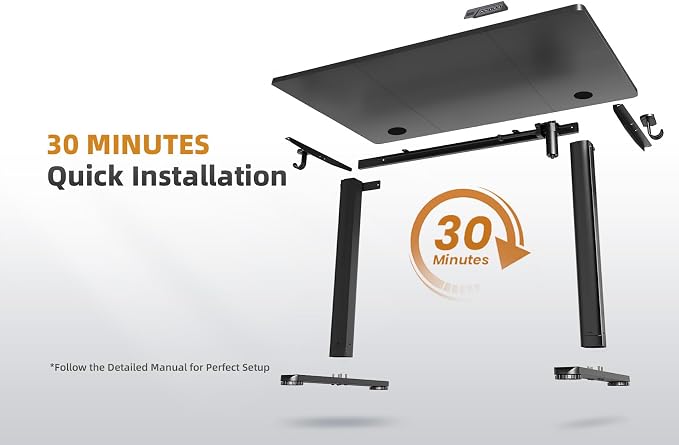 YDN 63 x 24 Inch Black Electric Standing Desk | Adjustable Height, Sit Stand, Cable Management, Ergonomic, Home Office
