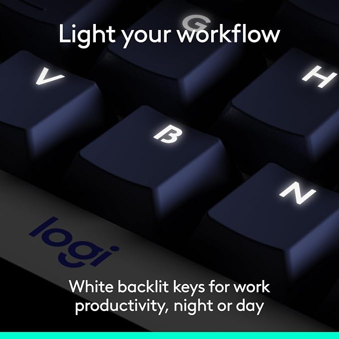 Logitech Alto Keys K98M Wireless Mechanical Gasket Keyboard - Lilac | Customizable, clicky, vibration absorbing gasket, white backlit keys, Bluetooth, USB-C charging, for PC, Mac, Laptops