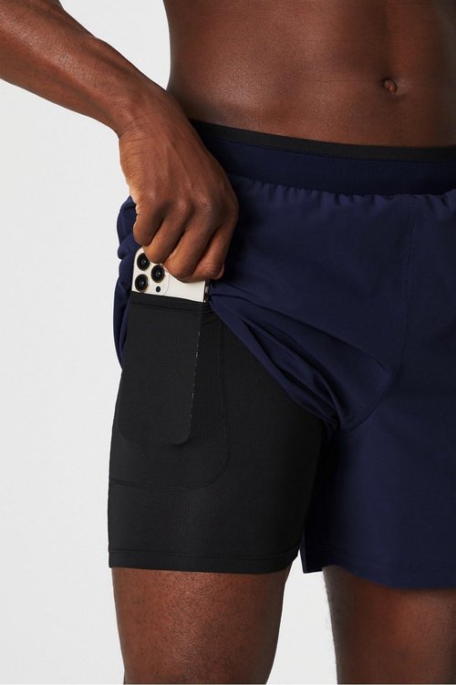 Fabletics Men's The Fundamental Short II - Ultra Lightweight Workout Shorts for Gym & Running
