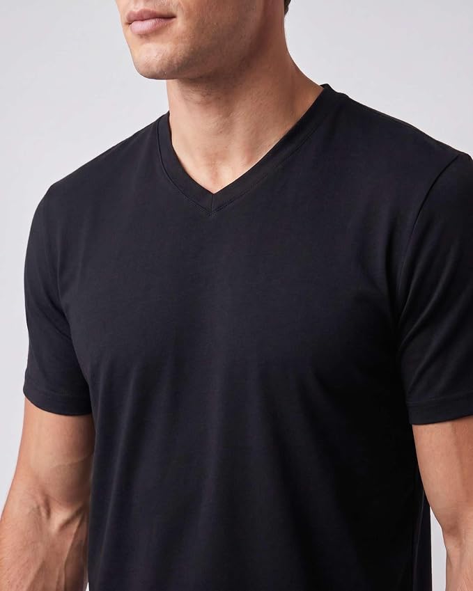 5 Pack Men's Dry Fit V Neck Gym Workout T Shirts Athletic Moisture Wicking | Cooling, Quick Dry, Breathable, Short Sleeve, Exercise, Cycling, Sports, Outdoor, Fitness, Golf, Crossfit, Hiking, Tennis