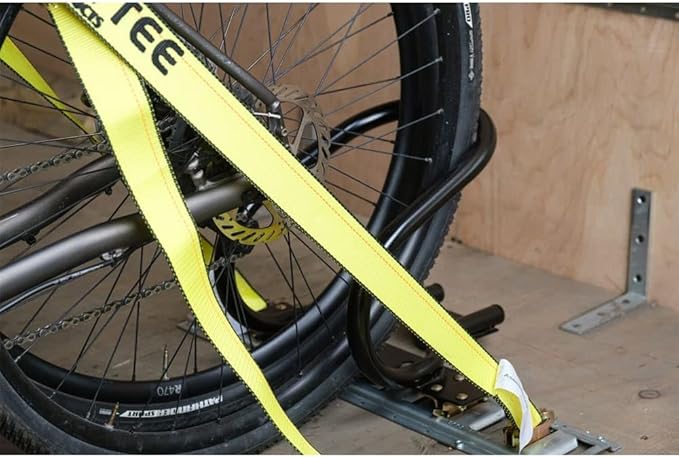 Mytee Products 7" Motorcycle Wheel Chock Steel for E-Track/X-Track System Fits Motorcycle Front Tires up to 7” Wide (Not Ideal for Scooters, or Kids’ Bikes)- Black