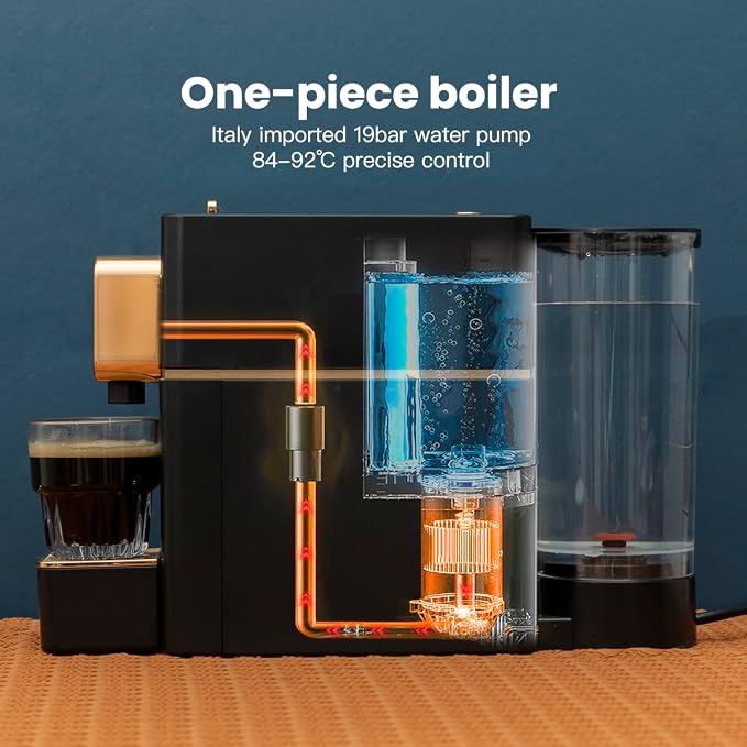 Mini Espresso Coffee Machine for Capsules Compatible with Nespresso OriginalL Machine, Espresso Maker Single Serve, Bestpresso Coffee Capsules Peet's Espresso more (Black)