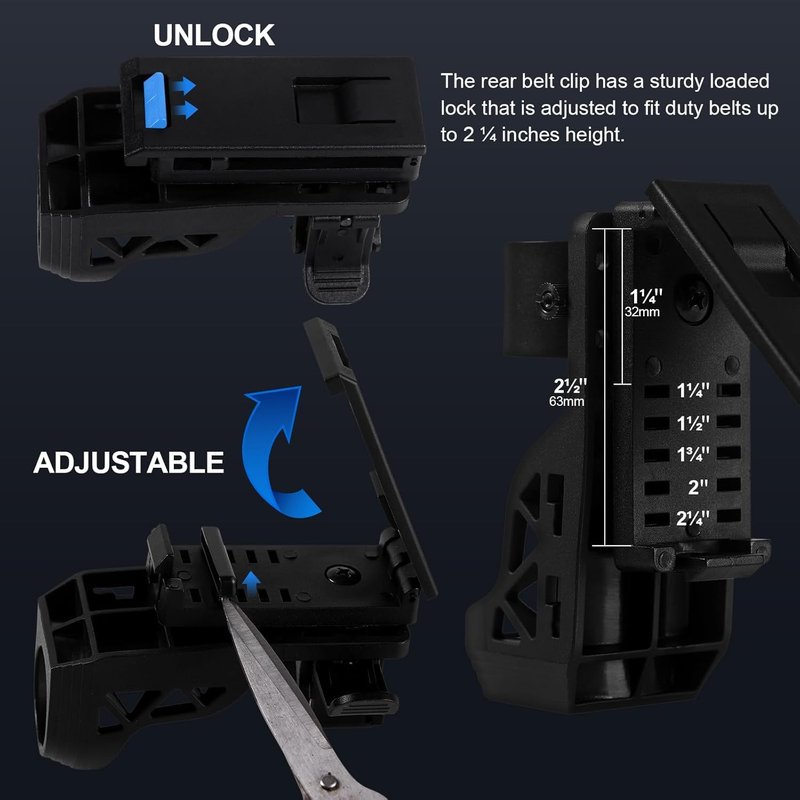 SKTJDL Tactical Flashlight with Holster Super Bright 1200LM Zoomable Law Enforcement Flashlight with Holster for Duty Belt, 5 Modes Powerful Waterproof Portable Small Led Flashlight for Camping,Hiking