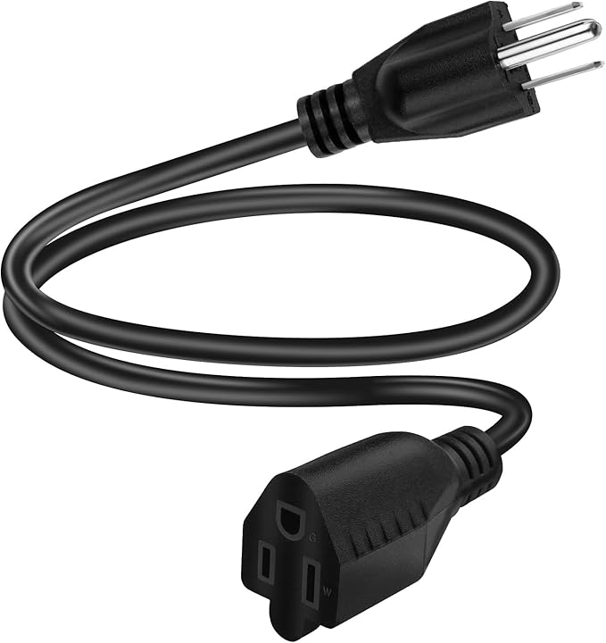 Short Power Extension Cord,16AWG/13A,Outlet Saver, 3 Prong Male Plug to Female Socket Heavy Duty Power Extension Cable (3.3FT/1M)
