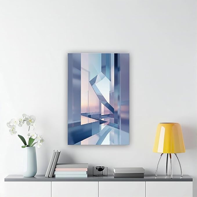Futuristic Minimalist Wall Art – Abstract Digital Geometry Print – Modern Tech-Inspired Home Decor for Office & Living Room Art Wall Decoration Poster Family Bar Restaurant Garage Cafe Art Sign Gift 2