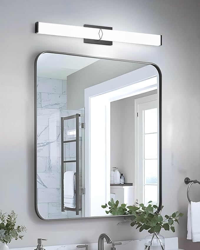 Bathroom Vanity Light,32inch 5CCT Modern Dimmable Bathroom Light Fixtures Over Mirror,32W 3600LM Lighting Bar Fixture,Black LED Vanity Lights,2700K/3000K/4000K/5000K/5700K,ETL Certified