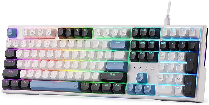 Redragon K668 108-Key Hot-Swap Wired RGB Gaming Keyboard, Extra 4 Hotkeys | Dedicated Shortcut Keys for Mute, Calc & Desktop, Cushioned Noise Dampening for Creamy Thocky Sound, Swap-Ready, PRO Software