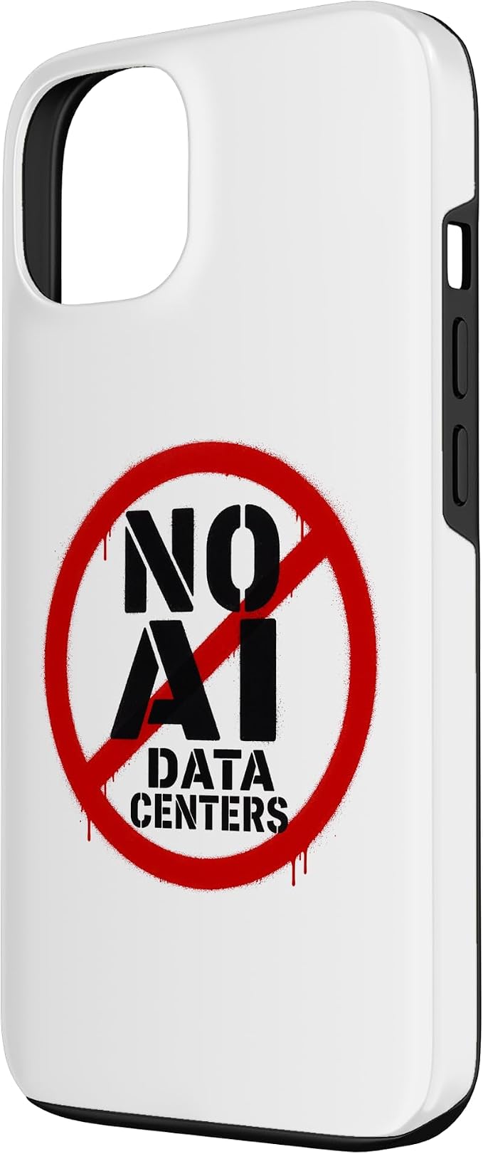 No AI Data Centers ��� Simple Minimal Spray Paint Style Text Case for iPhone 13