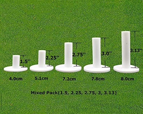 FINGER TEN Golf Rubber Tees Driving Range Value 5 Pack, Mixed Size or 5 Same Size for Practice Mat