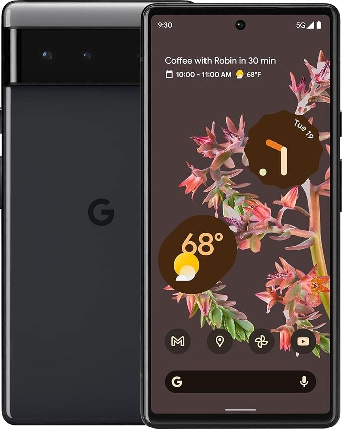 Google Pixel 6 ��� 5G Android Phone - Unlocked Smartphone with Wide and Ultrawide Lens - 256GB - Stormy Black
