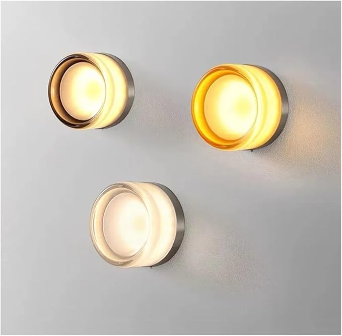 Modern LED Wall Lamp - Amber Jelly Decor Sconces for Living Room, Dining Room, Corridor & Study - Stylish Smokey Grey Home Lighting Fixture