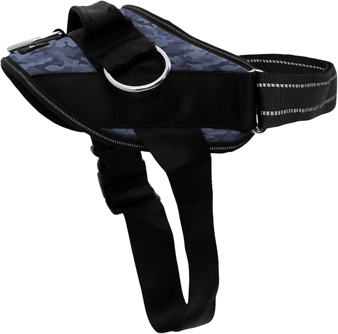 ShawnCo Essential Dog Harness, No-Pull Pet Vest with 3 Leash Clips, No Choke, Reflective, Adjustable and Padded, for Easy Walking and Training for Small, Medium and Large Dogs (Dark Camo, S)