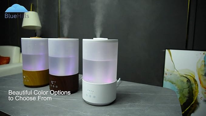BlueHills Premium Set of Two Large 2500 ML and 4000 ML Tall XL Essential Oil Diffusers Humidifier Combo for Large Room Home with Décor LED Lights Great Gift – Value Pack of Dark Wood Grain.