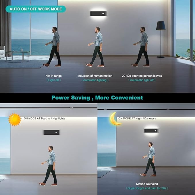 LED Hardwired Motion Sensor Light Indoor Wall Sconce, 12W Cool White 6000K(Not Battery Operated) 1