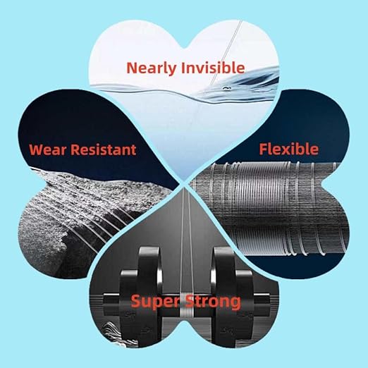 Aboda 0.2 mm Thin Clear Fishing Line Wire 10 lb Test 550 Yards, Invisible String for Hanging Decorations Crafting Fishing, Clear Balloon String Nylon Threads Cord for Beading Sewing Jewelry Making