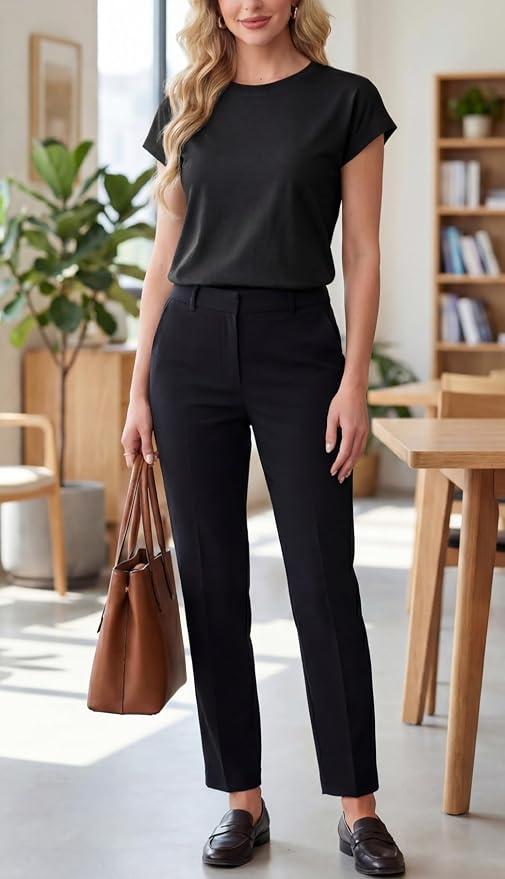 GRECERELLE Womens Summer Tops Cap Sleeve Crew Neck Basic T-Shirt | Everyday Casual Wear, Layering Friendly, Wrinkle-Resistant, Business Casual Ready, Lightweight & Packable, Capsule Wardrobe
